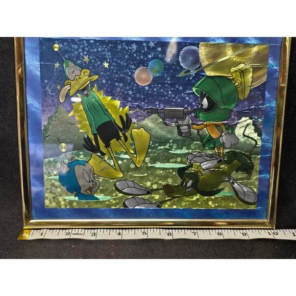 Looney Tunes Marvin The Martian Daffy Dodgers Porky K-9 Foil Reflective Picture - Picture 6 of 7